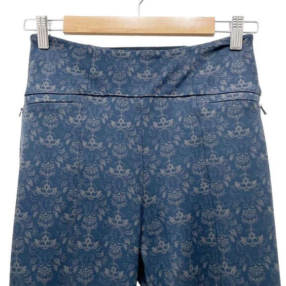 Betabrand Power Down Skinny Yoga Dress Pant Navy Damask Size SP Small Petite - Picture 6 of 12